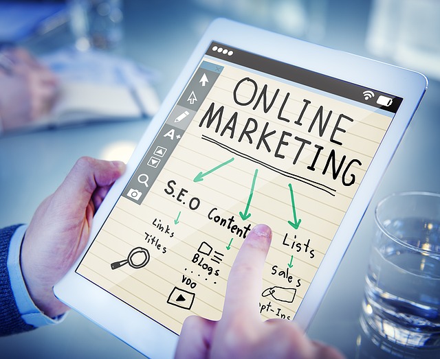 online marketing, tablet